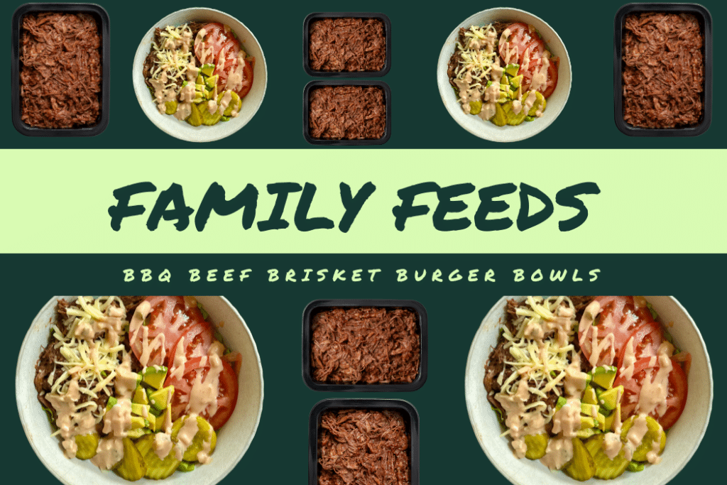 FAMILY FEEDS BRISKET BURGER BOWL